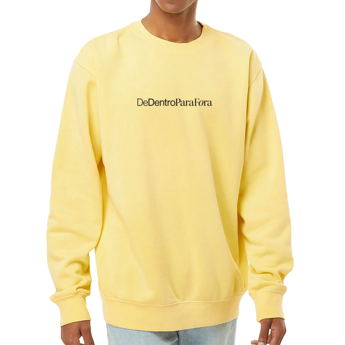 Moletom de Dentro Para Fora Amarelo com Preto