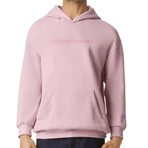 Moletom de Dentro para Fora com Capuz Rosa