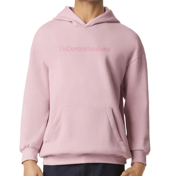 Moletom de Dentro para Fora com Capuz Rosa